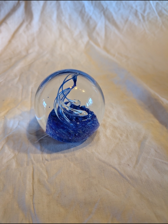 Vintage Other - 2/30$ Vintage Blue Glass Swirl Paperweight